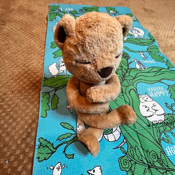 Yoga Kid Mat & Meddy Teddy Bendable Bear Set Fitness Stuffed Animal Meditation - Picture 5 of 10